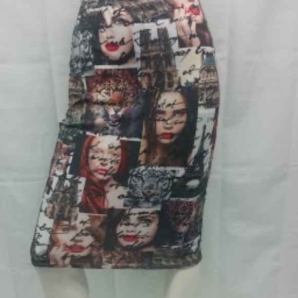 Rainbow Paris Graphic Print Skirt - Picture 1 of 1